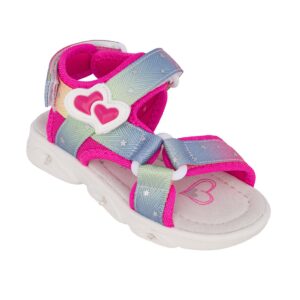 Alegria 103295915 Παιδικό πέδιλο με φωτάκια για κορίτσι σε ύφασμα και συνθετικό υλικό Φουξ/Γαλάζιο - Image 2