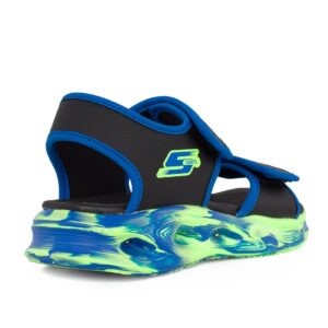 Skechers 407032L/BKBL Παιδικό πέδιλο με φωτάκια για αγόρι σε συνθετικό υλικό Μαύρο/Μπλέ - Image 3