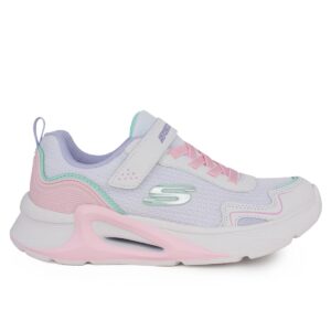 Skechers 303894L/WMLT Παιδικό αθλητικό για κορίτσι σε συνθετικό δέρμα και ύφασμα Λευκό