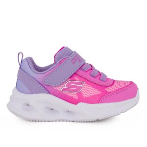 Skechers 303714N/LVPK Παιδικό αθλητικό με φωτάκια για κορίτσι σε συνθετικό δέρμα και ύφασμα Ροζ/Λιλά