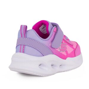 Skechers 303714N/LVPK Παιδικό αθλητικό με φωτάκια για κορίτσι σε συνθετικό δέρμα και ύφασμα Ροζ/Λιλά - Image 3