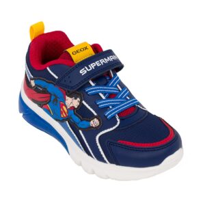 Geox J CIBERDRON J56LBD 05411 C0200 Παιδικό αθλητικό Superman με φωτάκια On/Off για αγόρι σε συνθετικό δέρμα και αδιαβροχοποιημένο ύφασμα Μπλε/Κόκκινο - Image 2