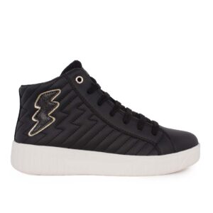 Geox J MIKIROSHI C J56DVE 000BC C9999 A Παιδικό μποτάκι για κορίτσι δερμάτινο Μαύρο
