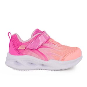 Skechers 303713N/PKMT Παιδικό αθλητικό με φωτάκια για κορίτσι σε συνθετικό δέρμα και ύφασμα Ροζ/λιλά/κοραλί