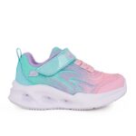 Skechers 303713N/AQMT Παιδικό αθλητικό με φωτάκια για κορίτσι σε συνθετικό δέρμα και ύφασμα Ροζ/λιλά/βεραμάν