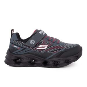 Skechers 400605L/BKCC Παιδικό αθλητικό με φωτάκια On/Off για αγόρι σε συνθετικό οικολογικό δέρμα Μαύρο