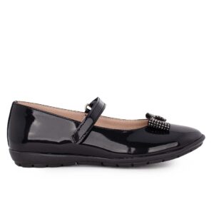 Ricco 1824 Παιδική μπαλαρίνα για κορίτσι δερμάτινη Λουστρίν Μαύρο - Image 2