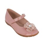 Ricco 1825 Παιδική μπαλαρίνα για κορίτσι δερμάτινη Λουστρίν Ροζ/Nude