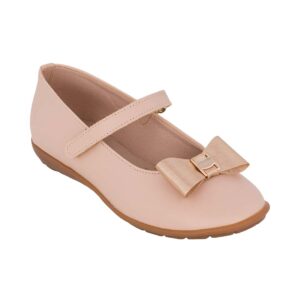 Ricco 1818-Α Παιδική μπαλαρίνα για κορίτσι δερμάτινη Ροζ/Nude