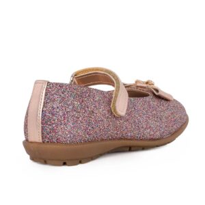 Ricco 1816-1 Παιδική μπαλαρίνα για κορίτσι δερμάτινη ροζ/μπρονζέ γκλίτερ - Image 3