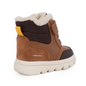 GEOX B365BC 0ME22 C6654 B WILLABOOM Παιδικό μποτάκι για αγόρι σε συνθετικό οικολογικό δέρμα χρώμα Καφέ/Ταμπά - Image 3