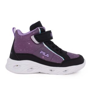 Fila MEMORY FLASH GORDON 6 V HIGH NANOBIONIC 3AF53003-801 παιδικό αθλητικό μποτάκι για κορίτσι με φωτάκια on/off σε συνθετικό δέρμα χρώμα Μαύρο/Μωβ