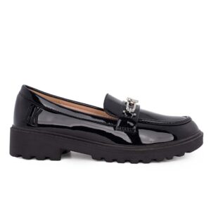 Lelli Kelly LKHI5303 IRIDE Παιδικό παπούτσι τύπου loafer για κορίτσι δερμάτινο λουστρίν Μαύρο