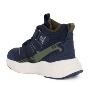 Bull Boys SPINOSAURO DNAL5101-BL01 Παιδικό αθλητικό μποτάκι με φωτάκια On/Off για αγόρι σε συνθετικό υλικό και αδιαβροχοποιημένο ύφασμα Μπλε/Χακί - Image 3