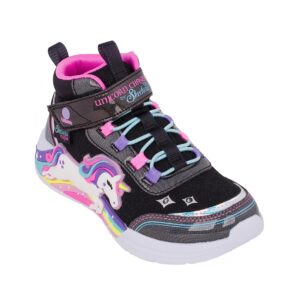 Skechers 303302L/BKMT Παιδικό μποτάκι με φωτάκια On/Off για κορίτσι σε συνθετικό υλικό και αδιαβροχοποιημένο ύφασμα Μαύρο/Μulti - Image 2