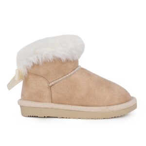 Conguitos OSSH140125-BEIG Παιδικό μποτάκι για κορίτσι σε συνθετικό δέρμα και γούνα Μπεζ