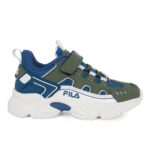 Fila MEMORY SPINEL 3V 3YF33002-261 Παιδικό αθλητικό για αγόρι σε συνθετικό δέρμα και ύφασμα Λαδί/Μπλε/Λευκό