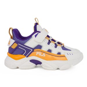 Fila MEMORY SPINEL 3V 3YF33002-815 Παιδικό αθλητικό unisex σε συνθετικό δέρμα και ύφασμα Λευκό/Μωβ/Χρυσό