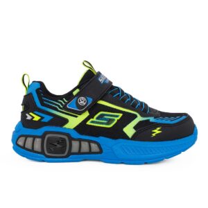 Skechers 400151L/BBLM Παιδικό αθλητικό με φωτάκια On/Off για αγόρι σε συνθετικό υλικό και ύφασμα Μαύρο/Μπλε - Image 5