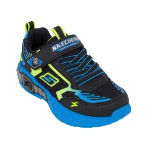 Skechers 400151L/BBLM Παιδικό αθλητικό με φωτάκια On/Off για αγόρι σε συνθετικό υλικό και ύφασμα Μαύρο/Μπλε - Image 2