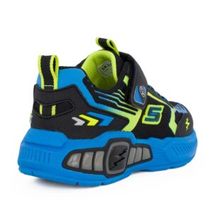 Skechers 400151L/BBLM Παιδικό αθλητικό με φωτάκια On/Off για αγόρι σε συνθετικό υλικό και ύφασμα Μαύρο/Μπλε - Image 3