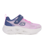 Skechers 303729L/GYPK Παιδικό αθλητικό με φωτάκια On/Off για κορίτσι σε συνθετικό υλικό και αδιαβροχοποιημένο ύφασμα Ροζ/Γκρι