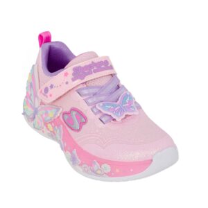 Skechers 303065L/LPMT Παιδικό αθλητικό με φωτάκια On/Off για κορίτσι σε συνθετικό υλικό και αδιαβροχοποιημένο ύφασμα Ροζ/Πεταλούδες - Image 2