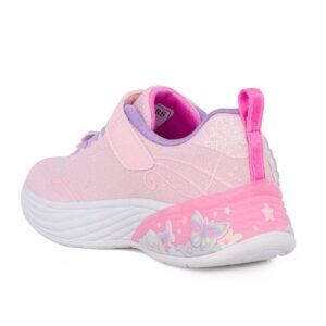 Skechers 303065L/LPMT Παιδικό αθλητικό με φωτάκια On/Off για κορίτσι σε συνθετικό υλικό και αδιαβροχοποιημένο ύφασμα Ροζ/Πεταλούδες - Image 3