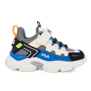 Fila MEMORY SPINEL 3V 7YF33002-312 Παιδικό αθλητικό για αγόρι σε συνθετικό δέρμα και ύφασμα χρώμα Λευκό/Μπλε/Γκρι/Μαύρο