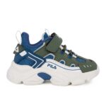 Fila MEMORY SPINEL 3V 7YF33002-261 Παιδικό αθλητικό για αγόρι σε συνθετικό δέρμα και ύφασμα Λαδί/Μπλε/Λευκό