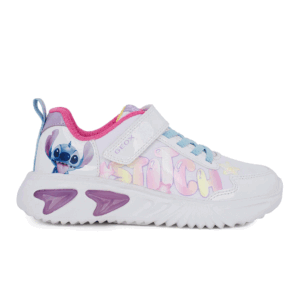 Geox J ASSISTER J65E9B 0AN02 CO653 B Παιδικό αθλητικό Stitch με φωτάκια On/Off για κορίτσι σε συνθετικό δέρμα και ύφασμα Λευκό
