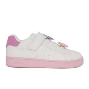 Geox J ECLYPER J65LRF 000BC C1364 A Παιδικό sneaker για κορίτσι σε οικολογικό δέρμα Λευκό/Ροζ - Image 2
