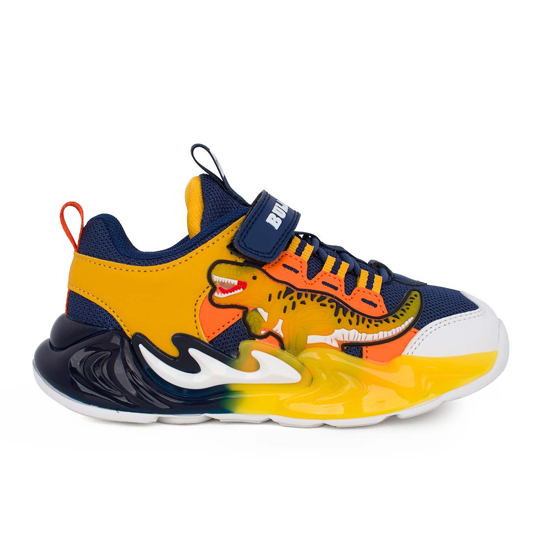 IMG_4035-1 Bull Boys DNAL5118-BLGI JURASSIC REX Παιδικό αθλητικό για αγόρι με φωτάκια On/Off σε ύφασμα και συνθετικό υλικό Μπλε/Πορτοκαλί - Image 1