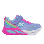 Skechers 303709L/LVMT Παιδικό αθλητικό με φωτάκια On/Off για κορίτσι σε συνθετικό υλικό και αδιαβροχοποιημένο ύφασμα Λιλά/Multi