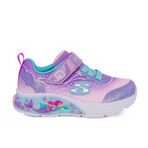 Skechers 303061N/LVMT Παιδικό αθλητικό με φωτάκια για κορίτσι σε συνθετικό υλικό και αδιαβροχοποιημένο ύφασμα Λιλά/Γοργόνα - Image 5