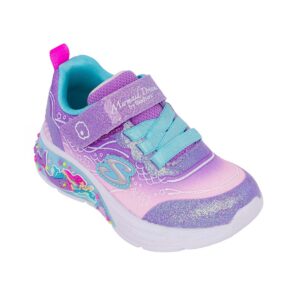 Skechers 303061N/LVMT Παιδικό αθλητικό με φωτάκια για κορίτσι σε συνθετικό υλικό και αδιαβροχοποιημένο ύφασμα Λιλά/Γοργόνα - Image 2