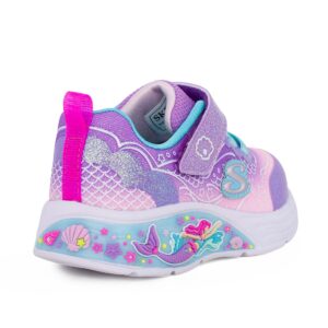 Skechers 303061N/LVMT Παιδικό αθλητικό με φωτάκια για κορίτσι σε συνθετικό υλικό και αδιαβροχοποιημένο ύφασμα Λιλά/Γοργόνα - Image 3