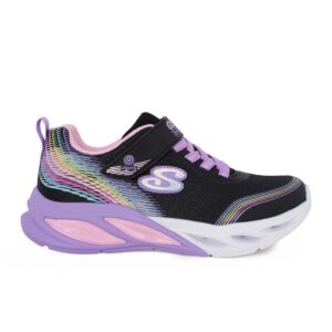 Skechers 303709L/BKMT Παιδικό αθλητικό με φωτάκια On/Off για κορίτσι σε συνθετικό υλικό και αδιαβροχοποιημένο ύφασμα Μαύρο/Multi - Image 5