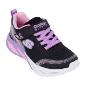 Skechers 303709L/BKMT Παιδικό αθλητικό με φωτάκια On/Off για κορίτσι σε συνθετικό υλικό και αδιαβροχοποιημένο ύφασμα Μαύρο/Multi - Image 2