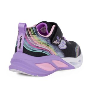 Skechers 303709L/BKMT Παιδικό αθλητικό με φωτάκια On/Off για κορίτσι σε συνθετικό υλικό και αδιαβροχοποιημένο ύφασμα Μαύρο/Multi - Image 3