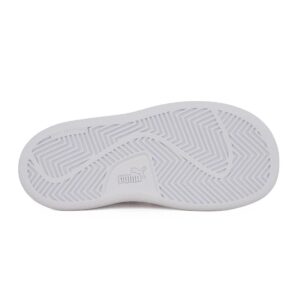Puma Smash 3.0 Hearty V Inf 405639 01 Παιδικό sneaker για κορίτσι σε οικολογικό δέρμα Λευκό/Ροζ/Καρδιές - Image 4