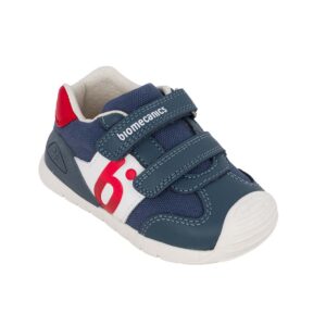 Biomecanics 262121-A556 Παιδικό sneaker για αγόρι σε δέρμα και ύφασμα Μπλε/Κόκκινο - Image 2