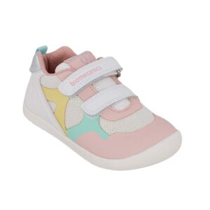 Biomecanics 262165-D310 B Παιδικό sneaker για κορίτσι σε δέρμα και ύφασμα Λευκό/Multi - Image 2