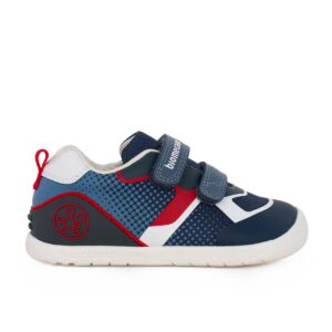 Biomecanics 262159-A556 A Παιδικό sneaker για αγόρι σε δέρμα και ύφασμα Μπλε/Κόκκινο