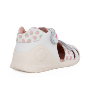 Biomecanics 262107-B050 Παιδικό παπουτσοπέδιλο για κορίτσι δερμάτινο Λευκό/Φραουλίτσες - Image 3