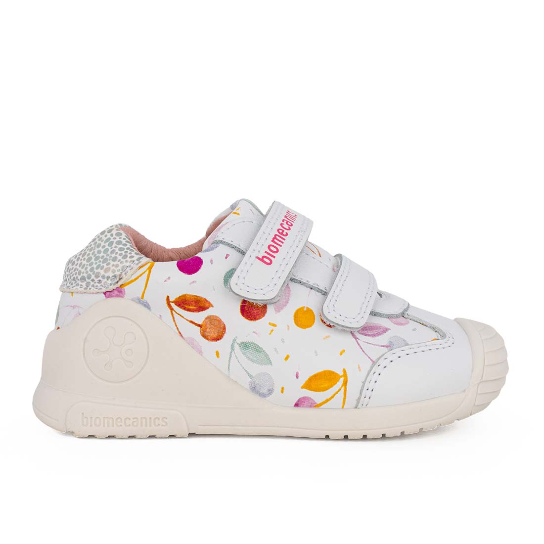 IMG_5118-1 Biomecanics 262102-Β050 Παιδικό sneaker για κορίτσι δερμάτινο Λευκό/Κερασάκια - Image 1