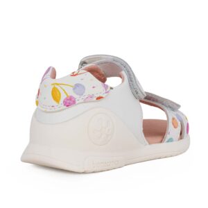 Biomecanics 262141-A050 Παιδικό πέδιλο για κορίτσι δερμάτινο Λευκό/Κερασάκια - Image 3