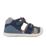 Biomecanics 262123-A556 Παιδικό παπουτσοπέδιλο για αγόρι σε δέρμα και ύφασμα Πετρόλ