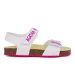 Agatha Ruiz De La Prada 262979-A050 Β Παιδικό πέδιλο για κορίτσι δερμάτινο Λευκό/Λουλούδι