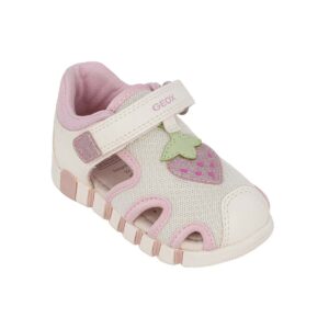 Geox S SANDAL IUPIDOO B6517B 054GN C0406 Παιδικό παπουτσοπέδιλο για κορίτσι σε οικολογικό δέρμα και ύφασμα Λευκό/Ροζ/Φράουλα - Image 2